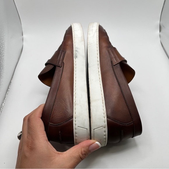 magnanni lawford loafer size 7 mens slip on brown leather - Picture 8 of 9